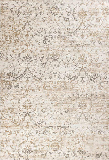 5' X 8' Beige Floral Vines Area Rug