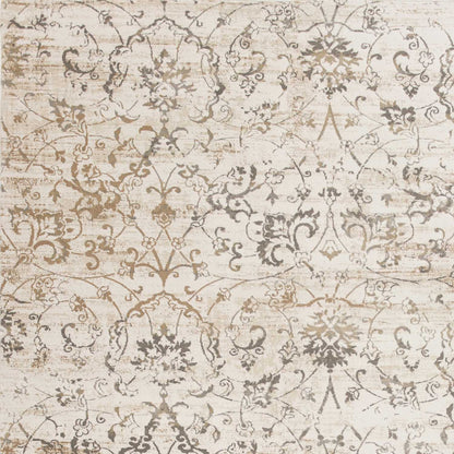 5' X 8' Beige Floral Vines Area Rug