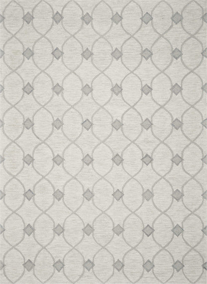 8'X10' Ivory Hand Tufted Ogee Indoor Area Rug