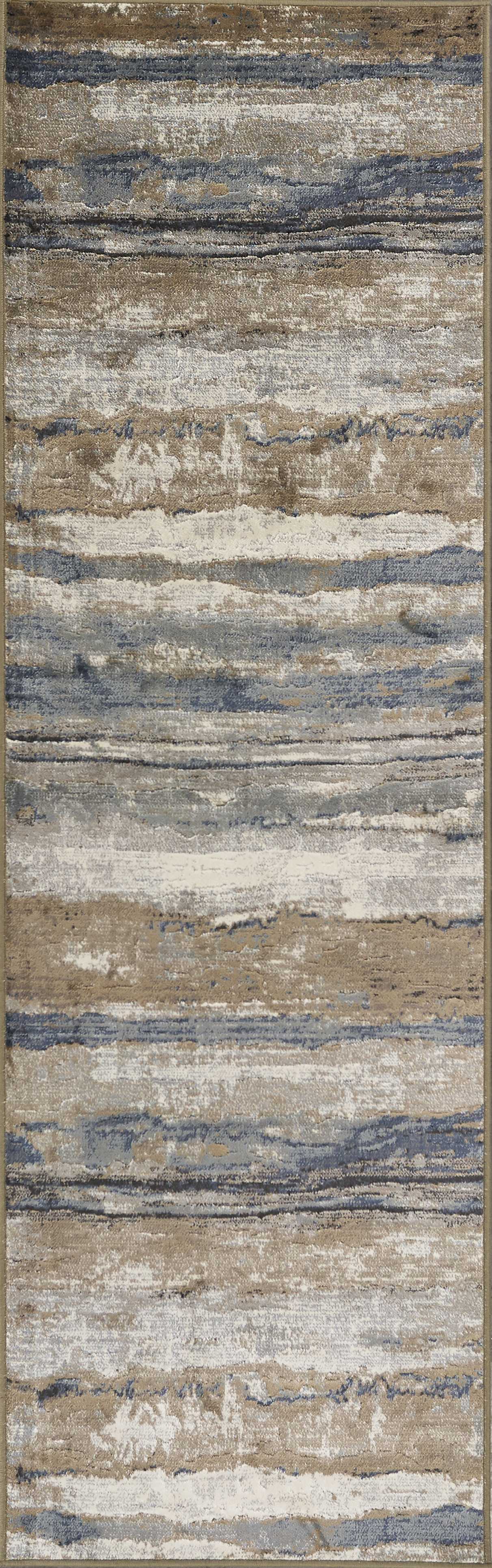 2' X 3' Viscose Ivory Or Blue Accent Rug
