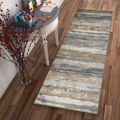 2' X 3' Viscose Ivory Or Blue Accent Rug