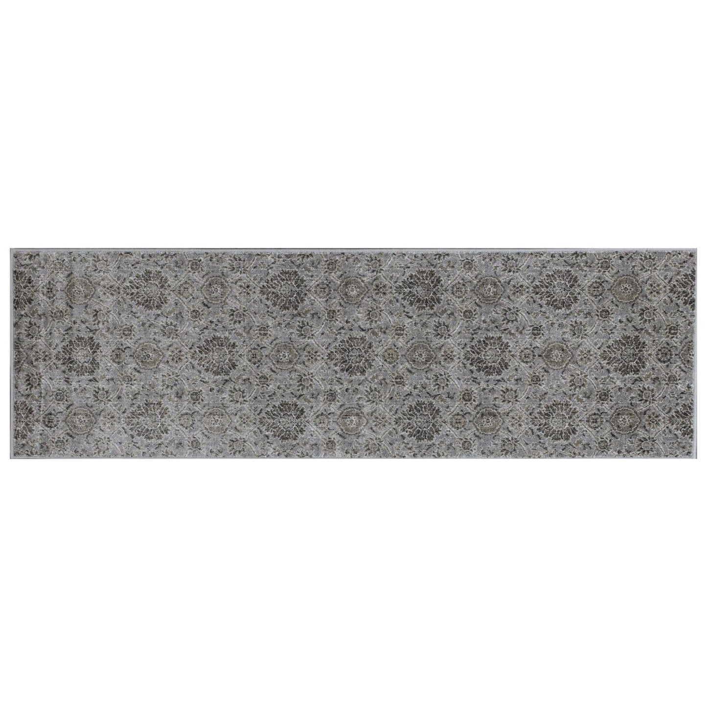 2' X 7' Silver Ancient Viscose Runner Rug