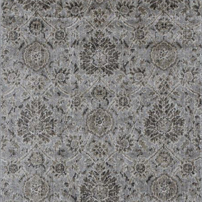 2' X 7' Silver Ancient Viscose Runner Rug