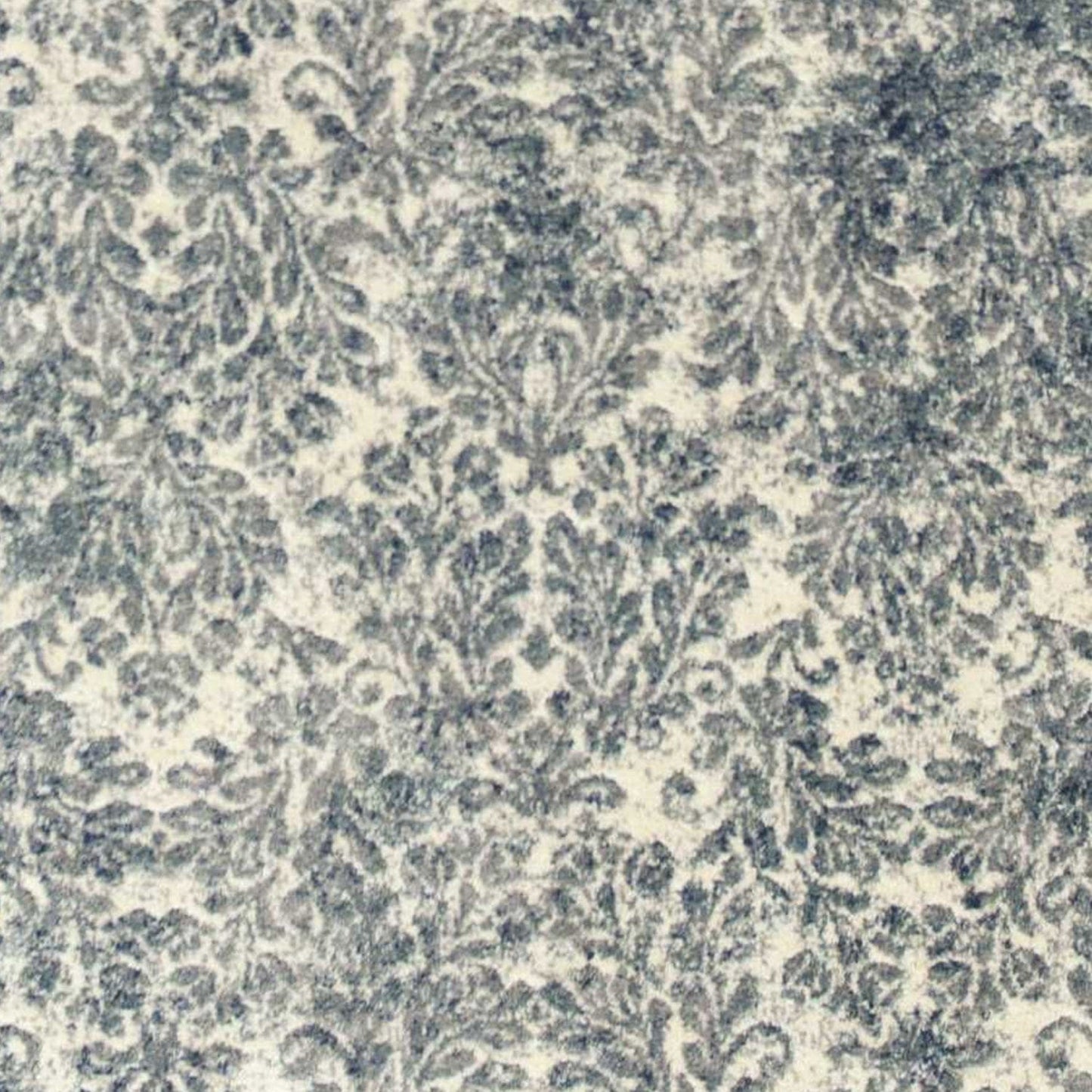 8'X11' Ivory Blue Machine Woven Damask Indoor Area Rug
