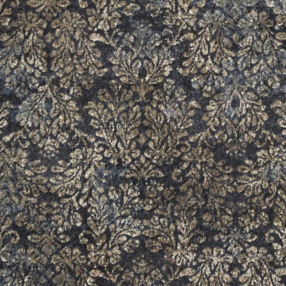 8'X11' Slate Blue Machine Woven Damask Indoor Area Rug