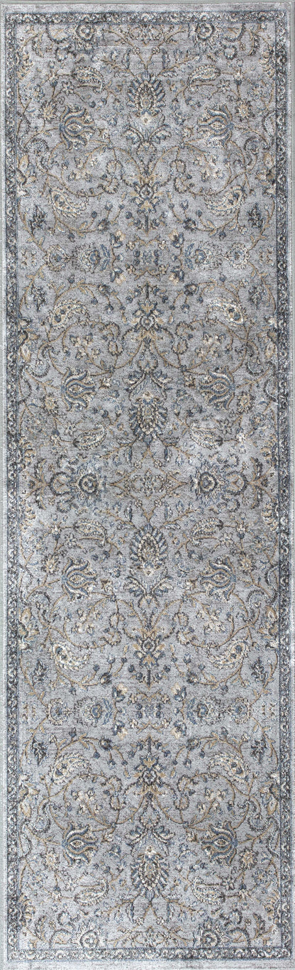 3'X5' Silver Blue Machine Woven Paisley Indoor Area Rug
