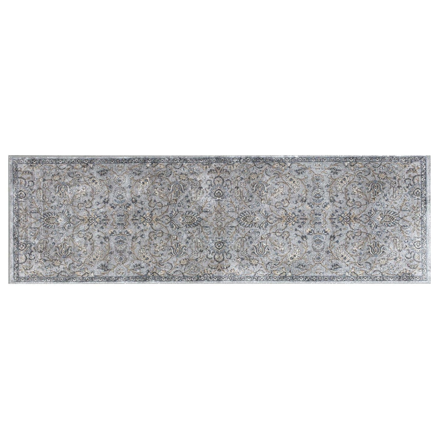 3'X5' Silver Blue Machine Woven Paisley Indoor Area Rug