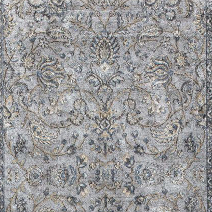3'X5' Silver Blue Machine Woven Paisley Indoor Area Rug