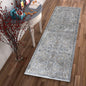 3'X5' Silver Blue Machine Woven Paisley Indoor Area Rug