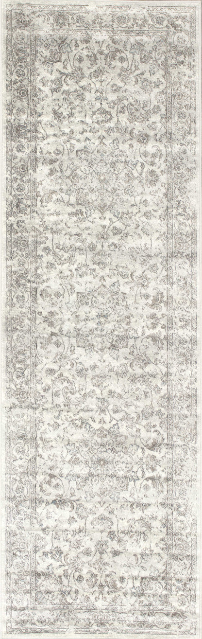 7' X 11'  Viscose Silver Area Rug