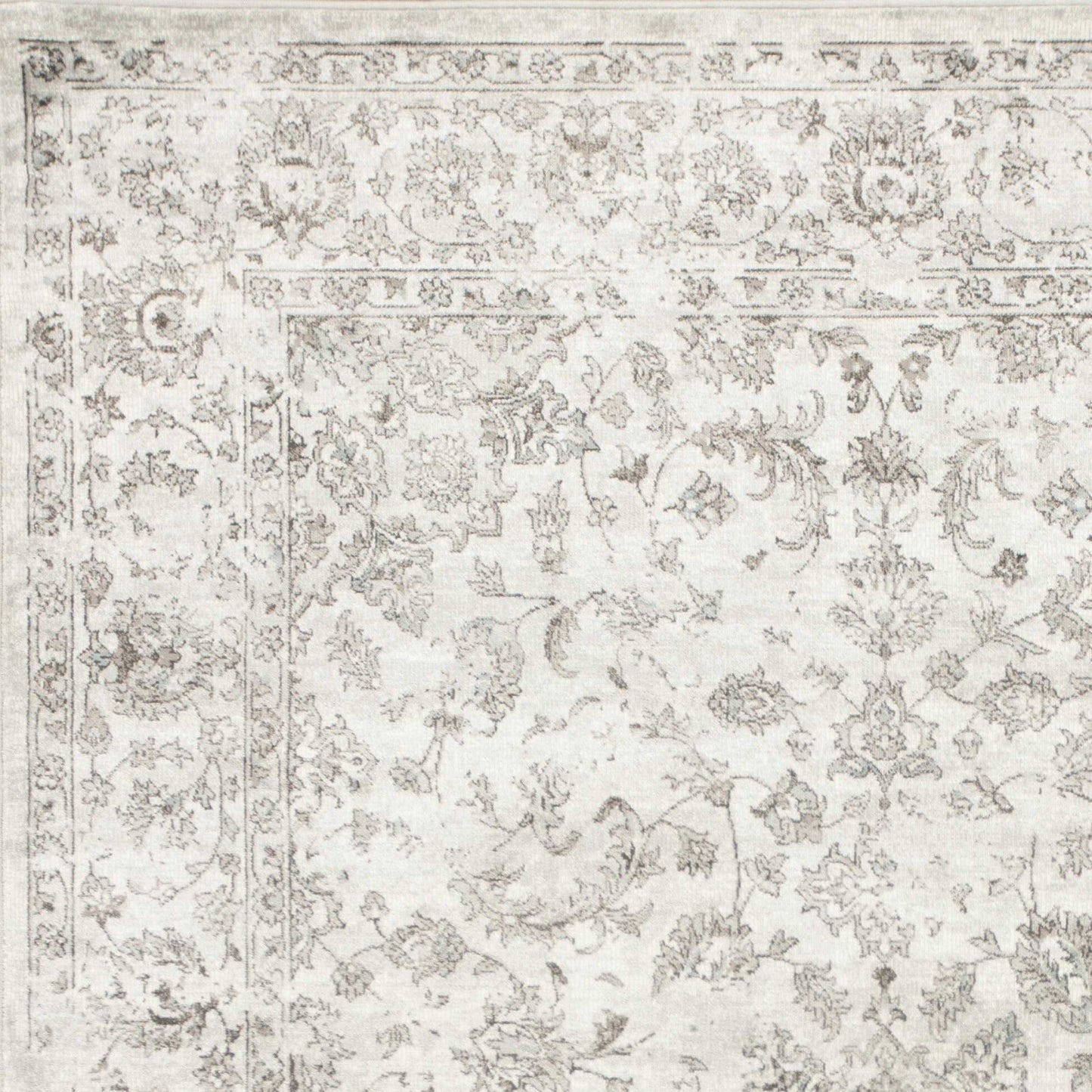 7' X 11'  Viscose Silver Area Rug