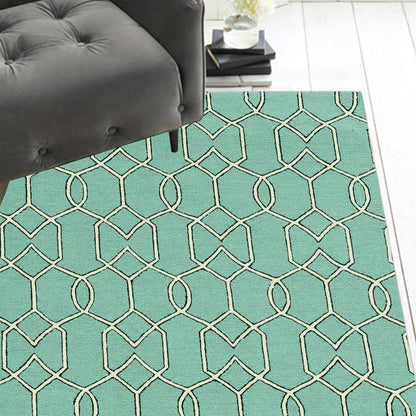 5' X 7' Spa Geometric Trellis Uv Treated Indoor Area Rug