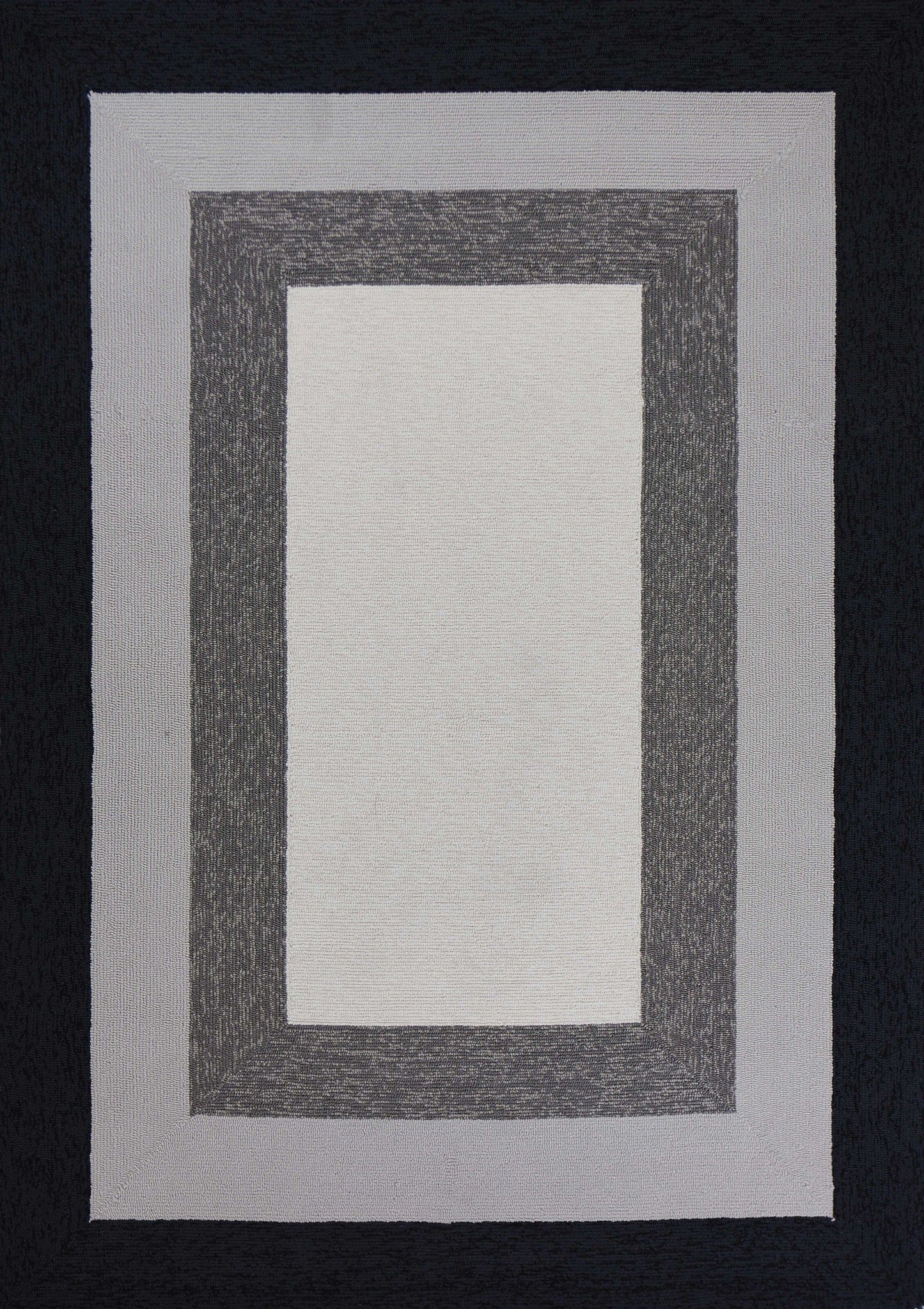 7' Square   Uv Treated Polypropylene Charcoal Area Rug