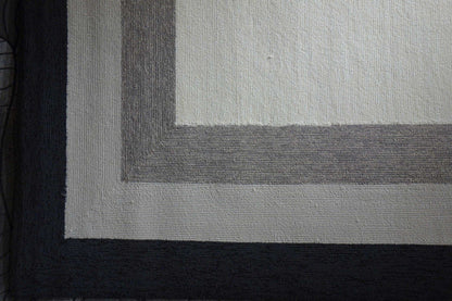 7' Square   Uv Treated Polypropylene Charcoal Area Rug