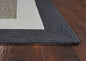 7' Square   Uv Treated Polypropylene Charcoal Area Rug