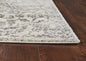 8'X10' Ivory Machine Woven Distressed Floral Vines Indoor Area Rug