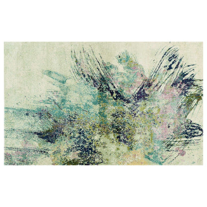 3'X5' Ivory Machine Woven Abstract Splatter Indoor Area Rug