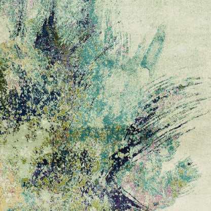 3'X5' Ivory Machine Woven Abstract Splatter Indoor Area Rug