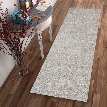 8' Round  Polyester Ivory  Heather Area Rug