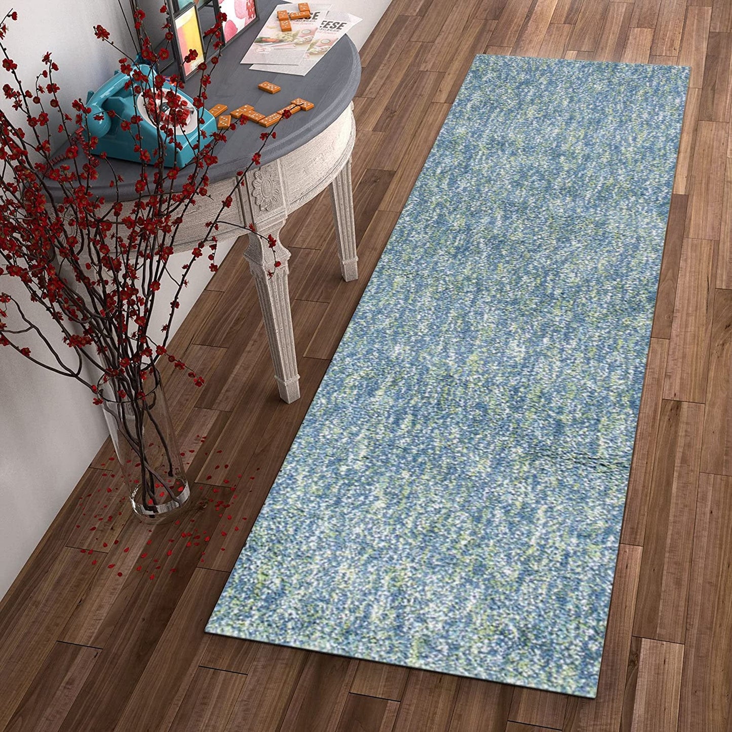 8' Round  Polyester Seafoam Heather Area Rug
