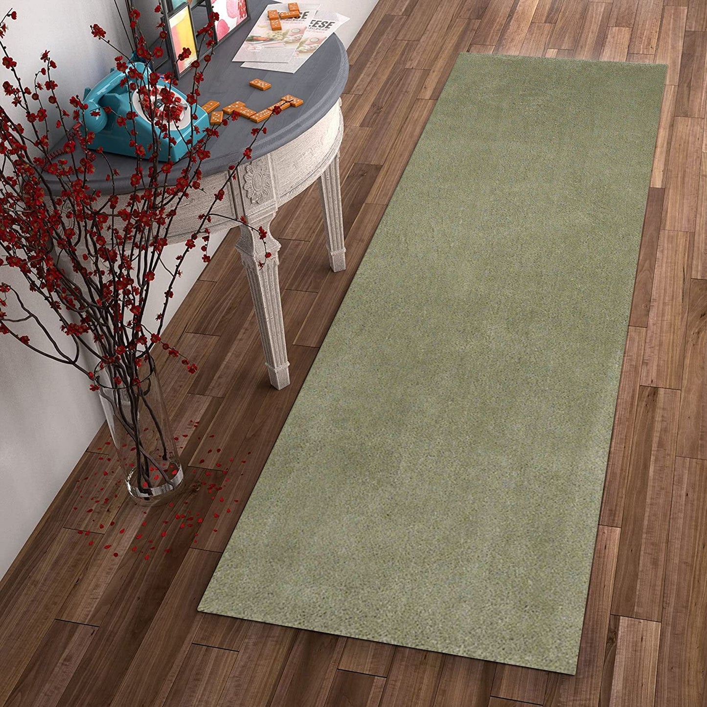 8' Sage Green Round Indoor Shag Rug