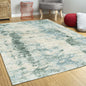 8'X10' Ivory Blue Machine Woven Abstract Indoor Area Rug