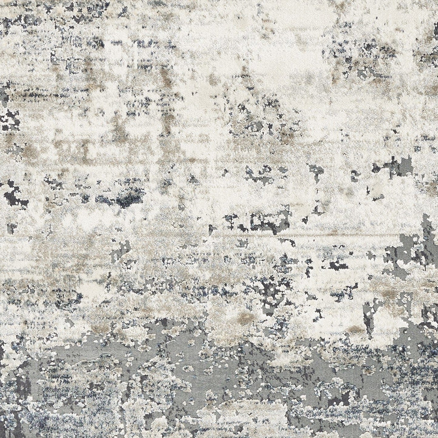 8' Ivory Teal Machine Woven Abstract Round Indoor Area Rug