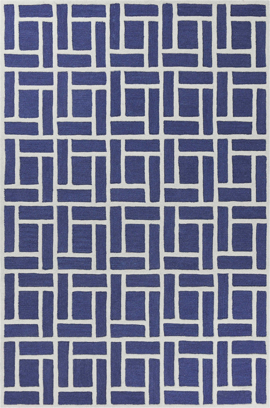 3'3 X 5'3 Wool Indigo Area Rug