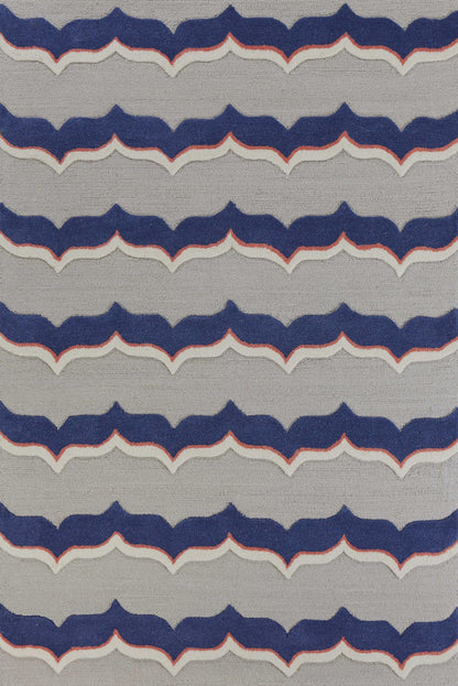 3'3 X 5'3 Wool Putty Indigo Area Rug