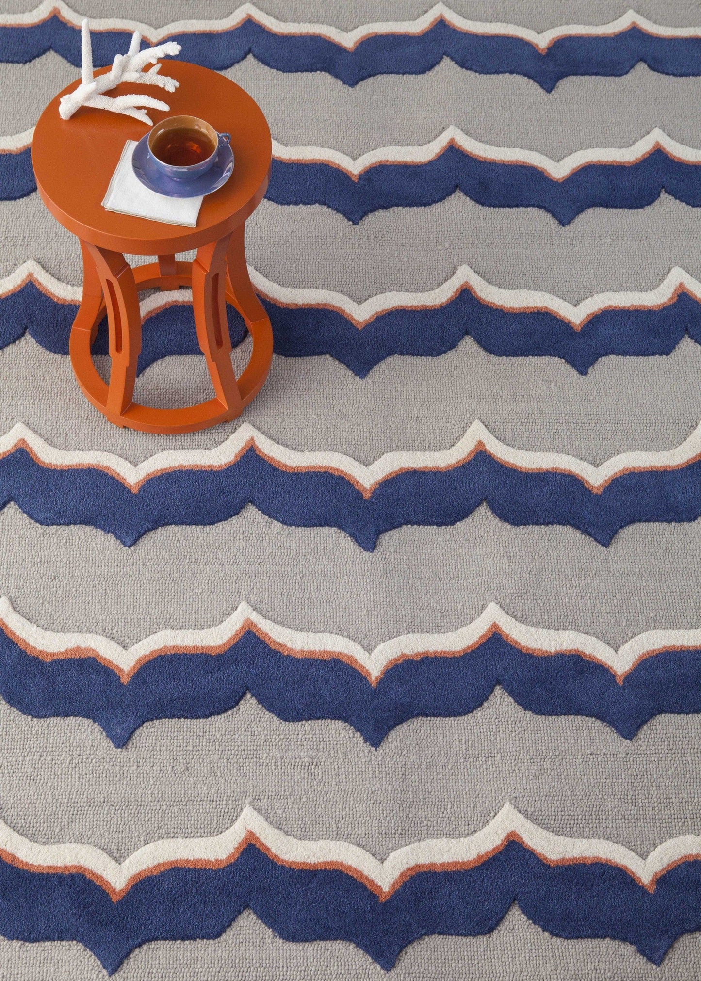 3'3 X 5'3 Wool Putty Indigo Area Rug