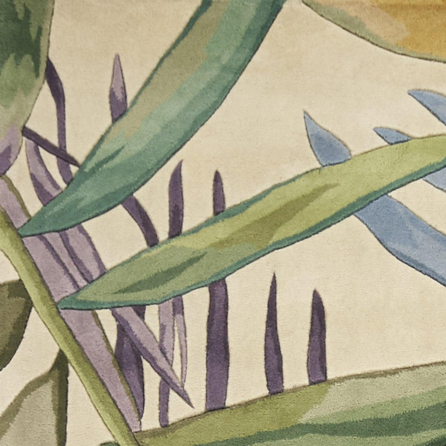 2' X 4' Multicolor Leaves Wool Area Rug