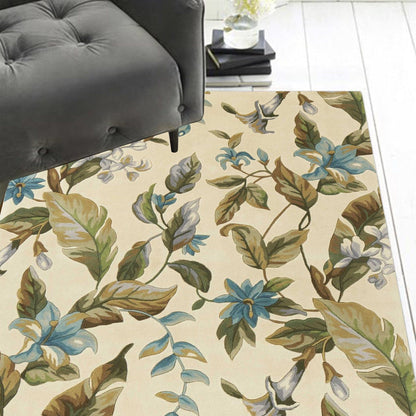 2' X 8'  Runner Wool Ivory Or Teal Area Rug