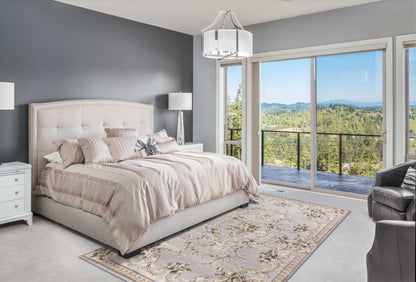 8' Light Grey Polypropylene Runner Rug