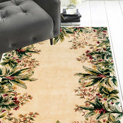 9' X 13' Ivory Wool Floral Hand Tufted Area Rug