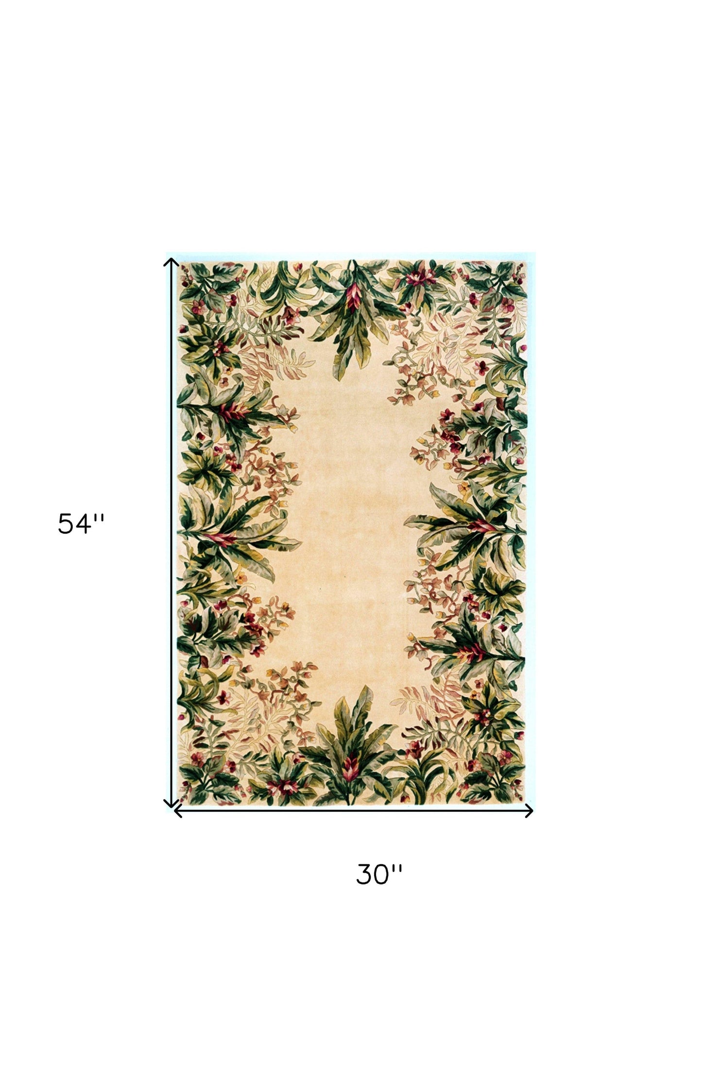 9' X 13' Ivory Wool Floral Hand Tufted Area Rug