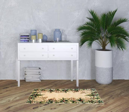 9' X 13' Ivory Wool Floral Hand Tufted Area Rug