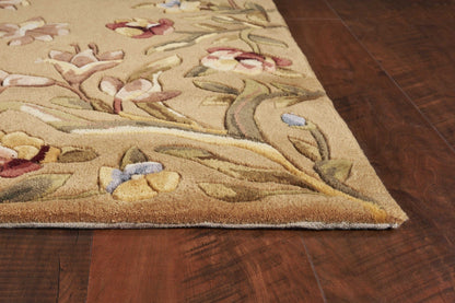 8' X 11' Copper Wool Floral Hand Tufted Area Rug