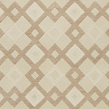 8'X11' Ivory Hand Tufted Geometric Diamond Pattern Indoor Area Rug