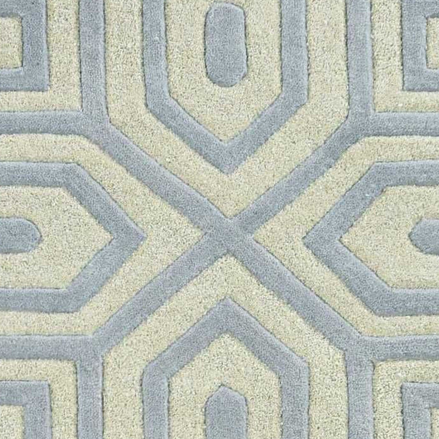 5'X8' Grey Hand Tufted Geometric Indoor Area Rug