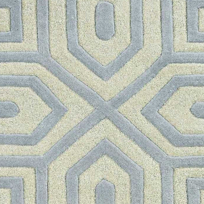 5'X8' Grey Hand Tufted Geometric Indoor Area Rug