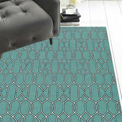 5' X 7' Spa Geometric Trellis Uv Treated Indoor Area Rug