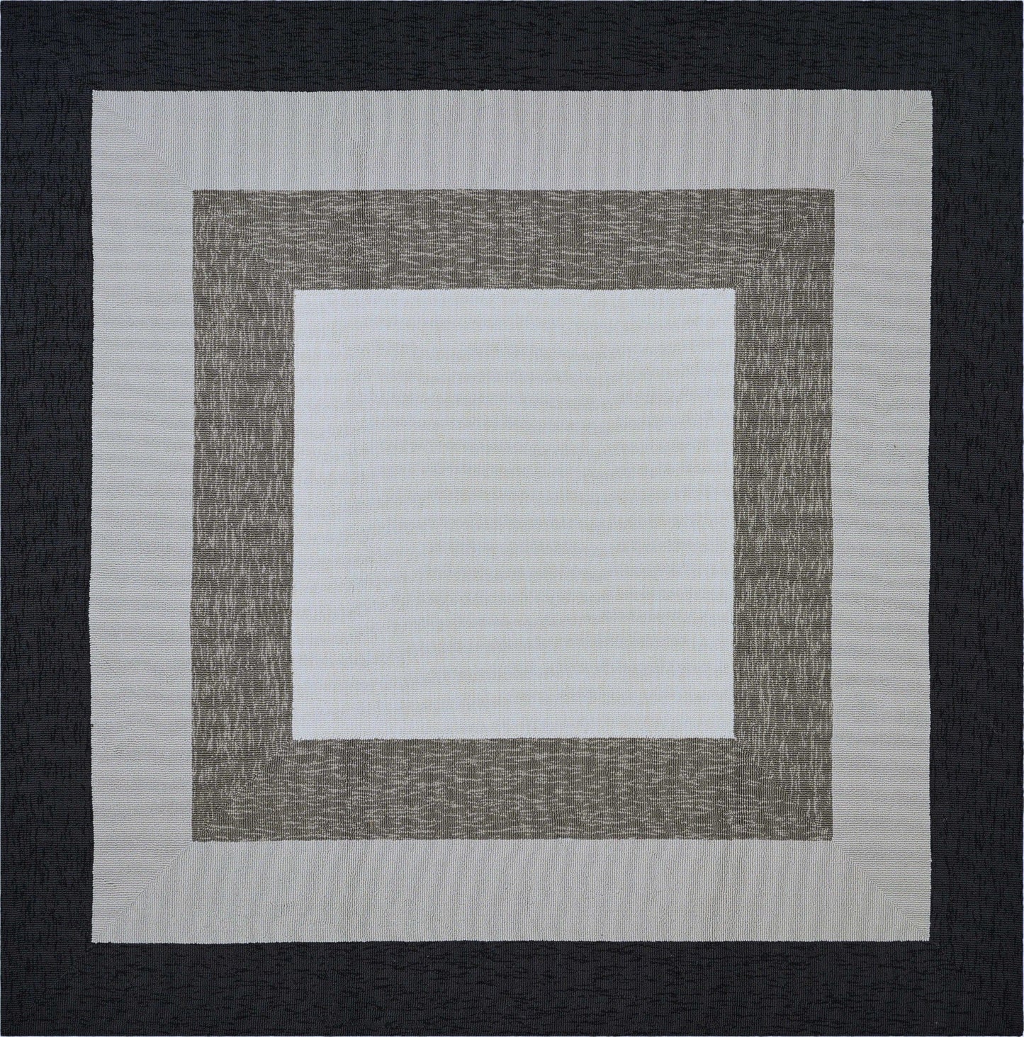 7' Square   Uv Treated Polypropylene Charcoal Area Rug