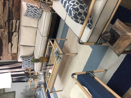 6' X 9'  Uv Treated Polypropylene Slate Or  Navy Area Rug