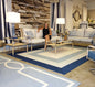 6' X 9'  Uv Treated Polypropylene Slate Or  Navy Area Rug
