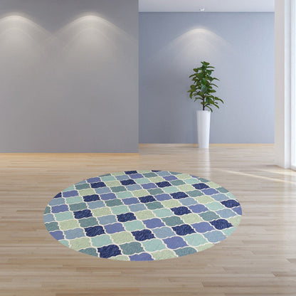 7' X 9'  Uv Treated Polypropylene Blue Area Rug