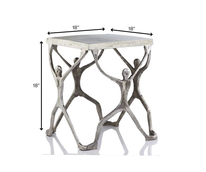 18" X 18" X 18" Buffed Man Figure Table