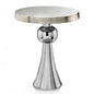 22" X 22" X 27" Buffed And Rough Silver Ball Skirt Table