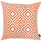 Orange And White Greek Key Decorative Throw Pillow Cover