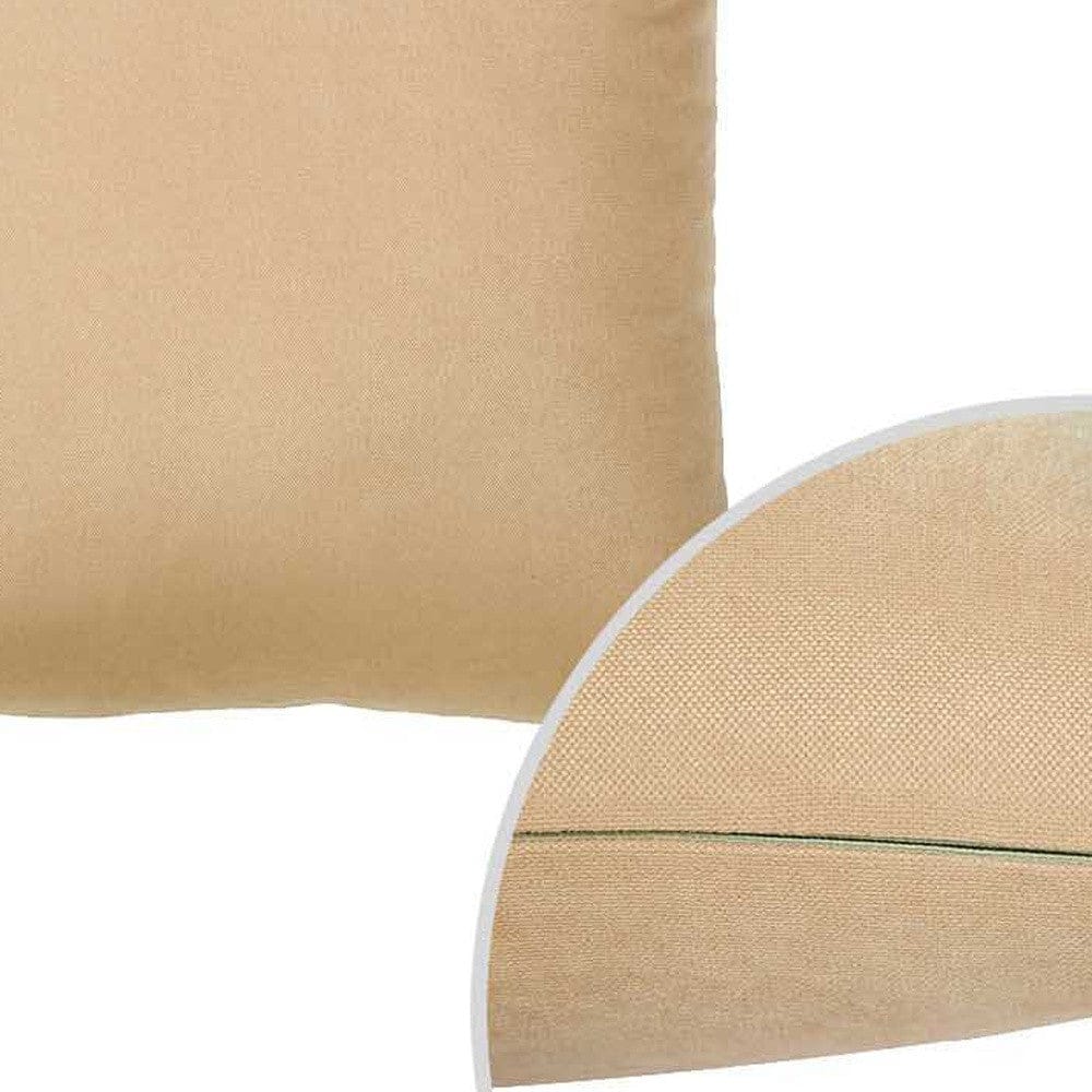 Set Of 2 Light Beige Brushed Twill Decorative Throw Pillow Covers
