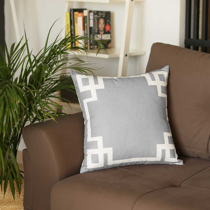 Light Grey And White Geometric Decorative Throw Pillow Cover